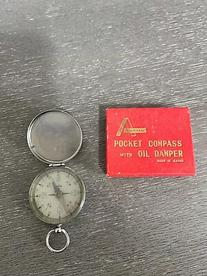 Vintage Boxed Adams Pocket Compass W/ Oil Damper - Made In Japan • $14.36