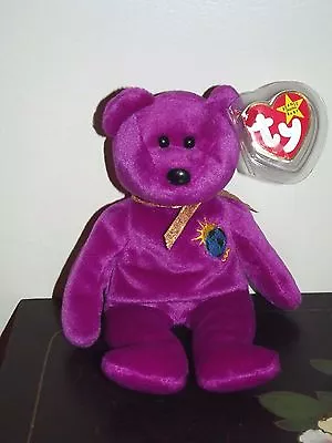 TY BEANIE BABIES Millennium Millenium Bear RARE RETIRED ORIGINAL With ERRORS • $9.74