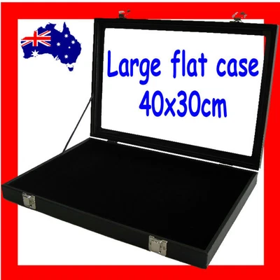 $46.36 • Buy Jewellery Case Box Flat GLASS Lid  | LARGE 40x30cm | Reliable | AUSSIE Seller