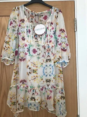 M&S Indigo Pretty Tunic 12 New With Tags • £9.99