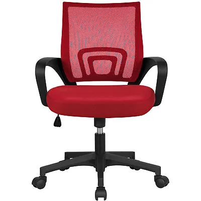 $59.99 • Buy Office Chair Desk Rolling Chair Mid-Back Swivel Mesh Chair Height Adjustable Red