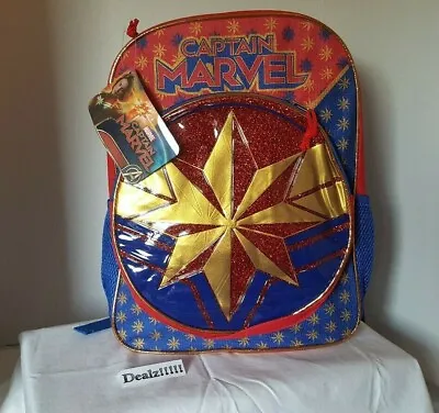 Captain Marvel ~Comics Avengers 16  Backpack Book Bag School ~ NEW ~ Fast SHIP ~ • $12.99