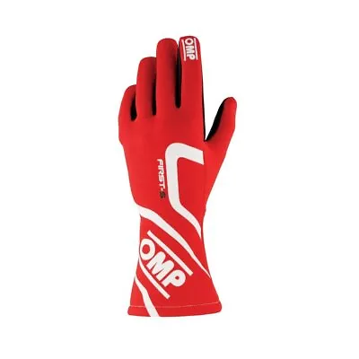 OMP Racing Race Rally Auto Kart Gloves FIRST-S (FIA Approved) Red - Size L • $105.13