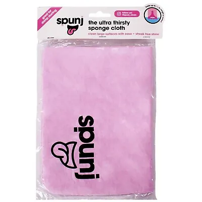 10 X Spunj The Ultra Thirsty Pink Sponge Cloth  | Huge Super Absorbent Cloth • £7.50