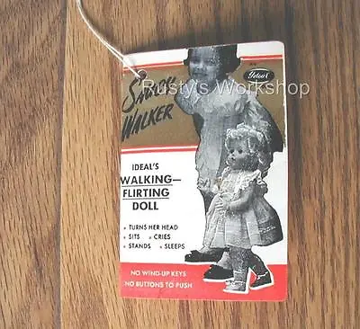 1950's Vintage 4 Sided Ideal SAUCY WALKER Doll WRIST Hang TAG      • $4.99