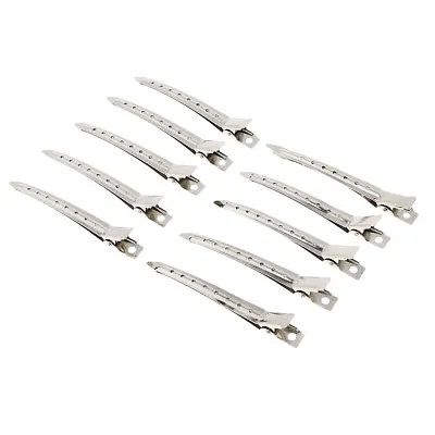 10pcs Metal Silver Crocodile Alligator DIY Bow Blank Hair Clips Clamp 9cm • £4.27