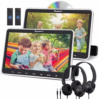 2 X 10.1  Screen Car DVD Player Headrest Monitor TV Full HD HDMI USB SD+Headsets • $188.27