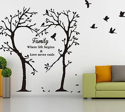 Large Family Love Tree Wall Art Tree Sticker DIY Wall Sticker Decal HIGH QUALITY • £17.99