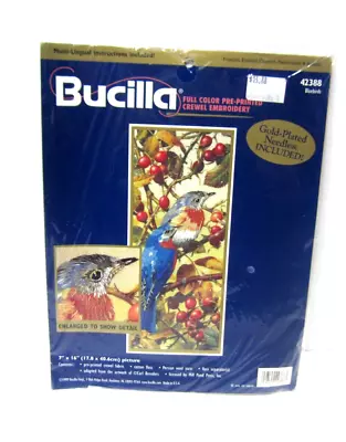 Vintage 1999 Bucilla Crewel Embroidery Kit 42388 Bluebirds 7x16 New Sealed • $19.95