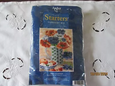 New Anchor Starters Anemone Flowers Tapestry Kit With Wool Thread Needle + • £3.50