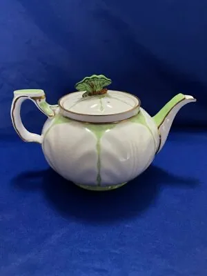 Original Vintage Aynsley Butterfly GREEN Harlequin Teapot B1322 PERFECT • £2250