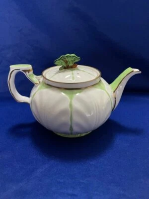 Original Vintage Aynsley Butterfly GREEN Harlequin Teapot B1322 PERFECT • £2250
