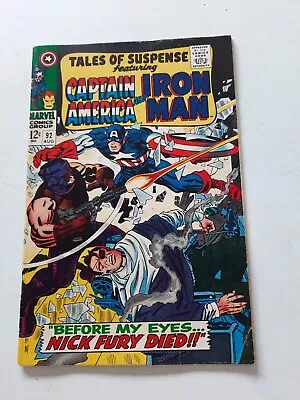 Tales Of Suspense #92 Iron Man Captain America! Marvel Comics ~ VG • $9.99