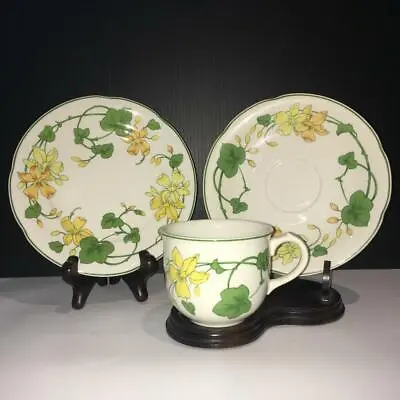 Villeroy & Boch Geranium Trios: Bread & Butter Plates + Teacups & Saucers Ch6037 • $59.95