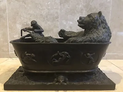 MAITLAND-SMITH Bear And Monkey Bathing Bronze Composition (Discontinued) • $1188