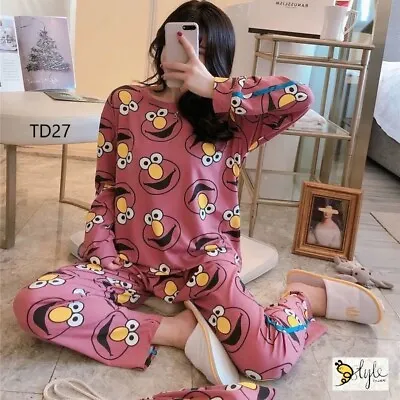 Elmo Pajamas Cartoon Women's Pajama Sets Sleepwear For Teenagers And Adults • $5