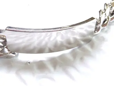 Vintage Sterling Silver Chain Link Men's Id Bracelet Very Nice Heavy Silver • $129