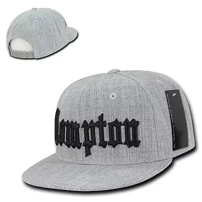 Heather Gray Compton Vintage Embroidered Hip Hop Flat Bill Snapback Ball Cap Hat • $16.95