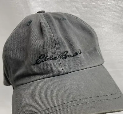Eddie Bauer Logo Signature Olive Cotton Adjustable Dad Cap Hat Strap Back • $14.82