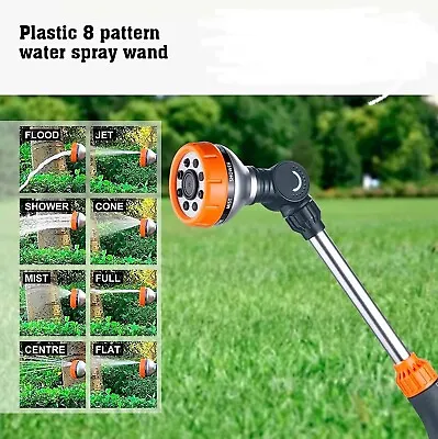 Garden Hose Watering Wand Heavy Duty Nozzle Sprayer 8 Spray Patterns 18 In • $17.95