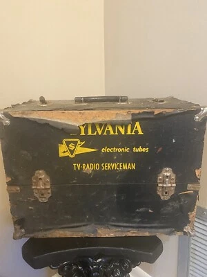 $125 • Buy Vtg SYLVANIA Repairman’s Caddy Case Vacuum Tubes TV Radio Electronics 50+ AS IS