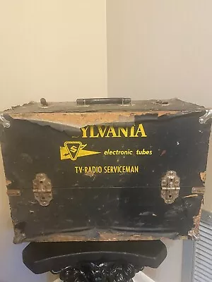 Vtg SYLVANIA Repairman’s Caddy Case Vacuum Tubes TV Radio Electronics 50+ AS IS • $125