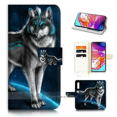 ( For Optus X Power 2 ) Flip Wallet Case Cover AJ21375 Spirit Wolf • $12.99