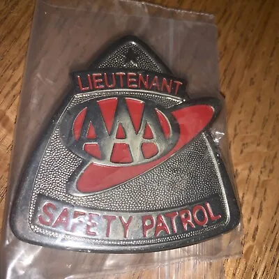 AAA School Safety Patrol Badge Pin Officer Lieutenant Vintage Nos • $15