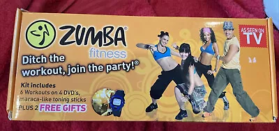 ZUMBA FITNESS SET + 4 DVD 2 TONING STICKS  No WATCH - AS SEEN ON TV Brand New • $30