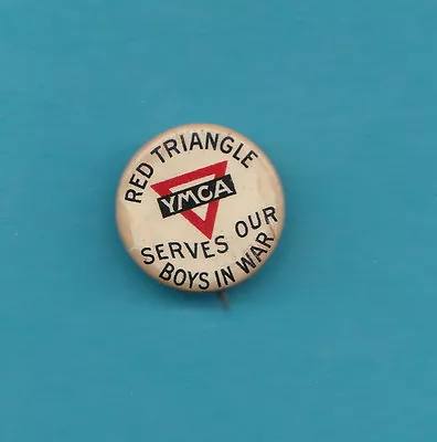 Red Triangle YMCA Serves Our Boys In War Scarce 3/4 Inch Across • $27.50