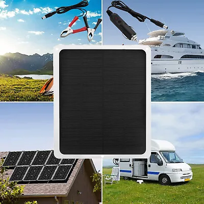 $19.25 • Buy 10W 12V Solar Panel Trickle Battery Charger Kit Maintainer Boat RV Car Vehicle