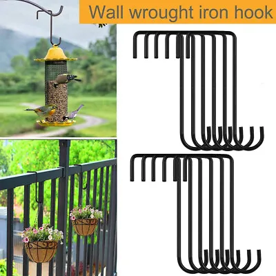 16Pcs Fence Hooks Heavy Duty Over Door Hooks Stainless Steel Plant Hanger Garden • £10.99