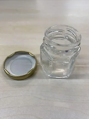 1.5 Oz Mini Hexagon Glass Jars With Gold Lids 24 Pack • $23.99