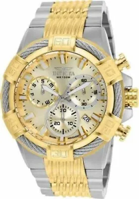 Invicta Bolt 25864 Men's 51mm Two Tone Chronograph Stainless Steel Watch / NWT • $74.99