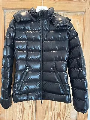 Authentic Moncler Bady Women's Black Coat Jacket Ski Puffer Hooded Size 1 • $554.17