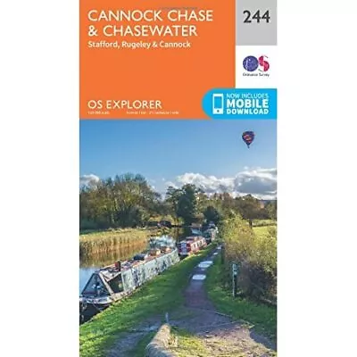 OS Explorer Map (244) Cannock Chase - Map NEW Ordnance Survey 2015-09-16 • £11.51