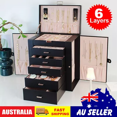 Extra Large Jewellery Box Necklace Rings Storage Organiser Earring Display Case • $69.85