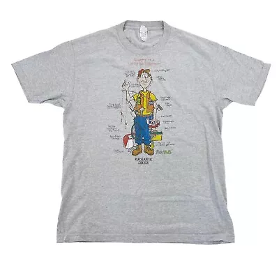 VTG 90s Funny Fishing T-Shirt Peachland BC Canada Sz L • $21.95