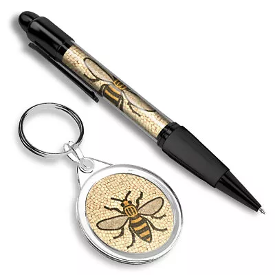 1 Ballpoint Pen & 1 Keyring Set Manchester Bee Mosaic Pattern #51408 • £5.99