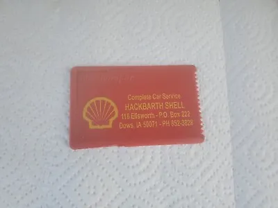 3-1/4  X 2  Red Plastic Mini Scraper Hackbarth Shell Dows Iowa Gas Oil Station  • $5.99