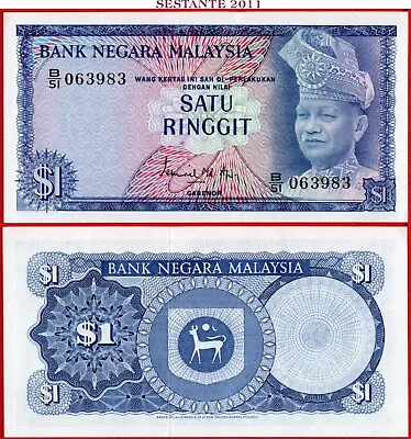 MALAYSIA 1 RINGGIT Nd 1967/1972 P 1  UNC  Free Shipping From 100$ • $34.99