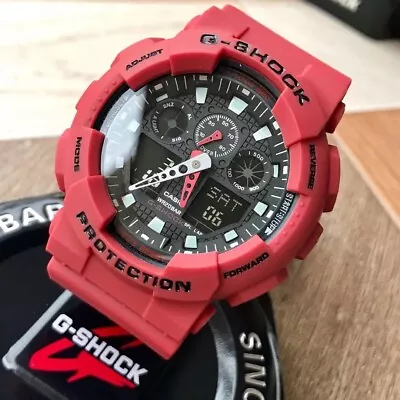 Casio G-Shock GA-100 Red Analog Digital Casioak Watch • $46.99