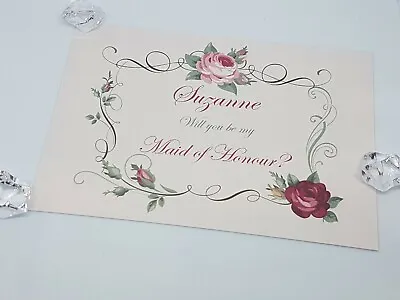 Will You Be My Bridesmaid Cards Personalised COMPLETE With Envelope • £2