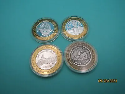 $41 • Buy Lot Of 4, Mixed Limited Edition $10 Casino Gaming Tokens .999 Fine Silver. C357