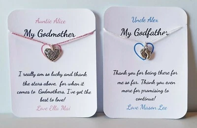 £2.50 • Buy Thank You Godmother, Godfather, Godparents Card PERSONALISED , Keepsake,Gift