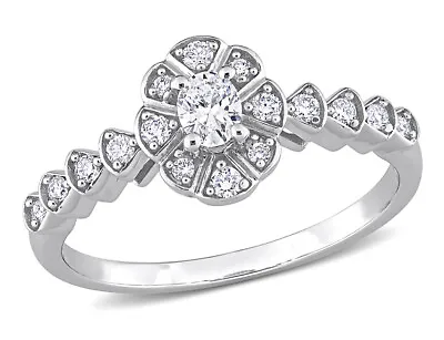 1.00 Carat (ctw) Oval Diamond Engagement Ring 14K White Gold • $839