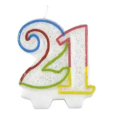 Amscan MILESTONE Multi Colour Birthday Candle 18th 21st 30th 40th 50th 60th 7cm • £4.99