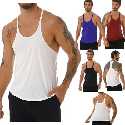 Men's Workout Tank Tops Fitness Muscle Sleeveless Shirts Gym Bodybuilding Vest • $9.92