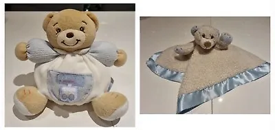 Kaloo Small Plume Chubby Bear Comforter And Russ Berrie Teddy Comforter Bundle • £13.99