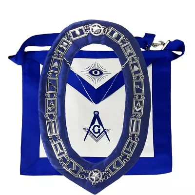 Masonic Regalia Blue Lodge Master Mason Apron & Working Tools Collar Chain Set • $60